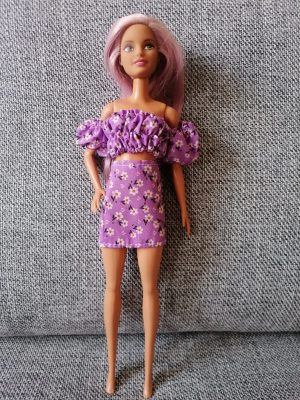 Purple Floral Top & Skirt