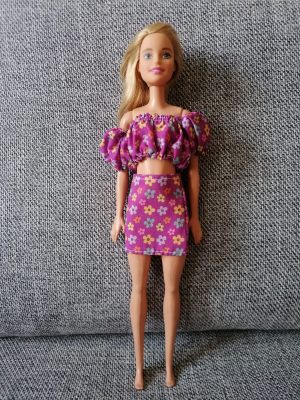 Purple Floral Top & Skirt