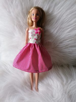 Red Floral/Striped Dress